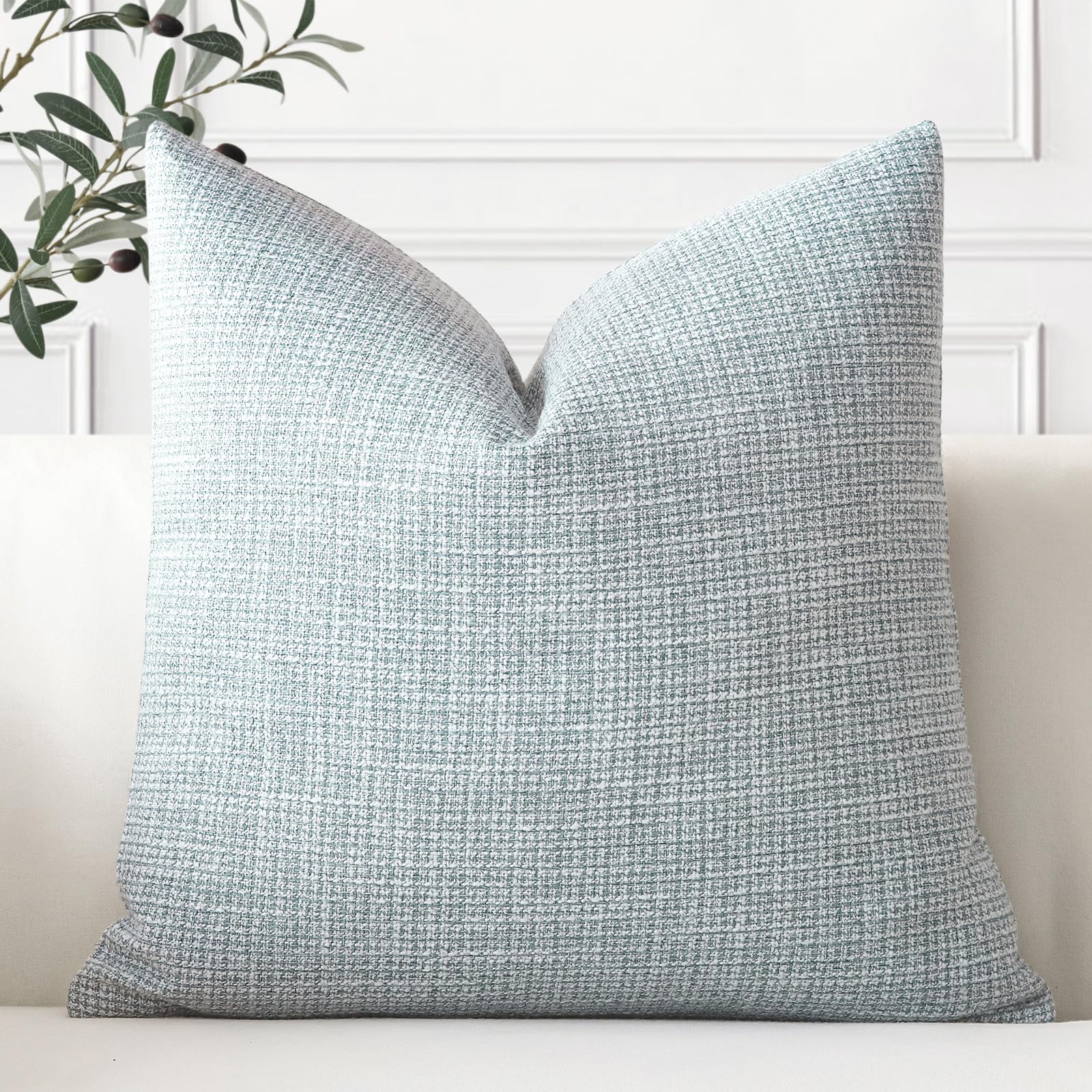 Otostar Linen Throw Pillow Cover Set Of 1 Decorative Square Pillowcases Cushion Covers 24X24 Inch For Home Decor Sofa Bedroom Ca