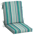 Arden Selections Outdoor Dining Chair Cushion 20 X 20, Rain-Proof, Fade Resistant 20 X 20, Teal Cobalt Stripe