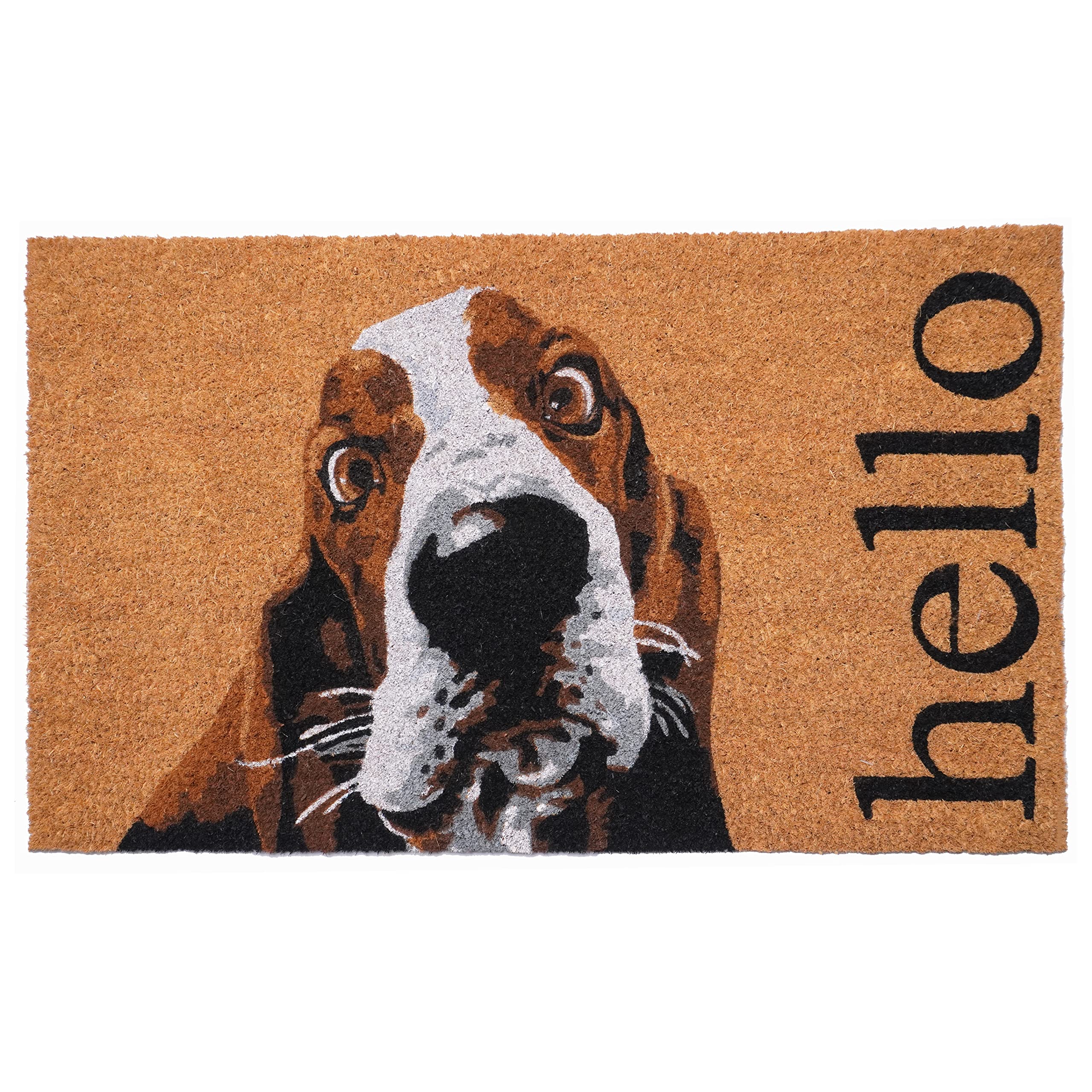 Calloway Mills Brown/White Basset Hound Doormat (17' X 29')