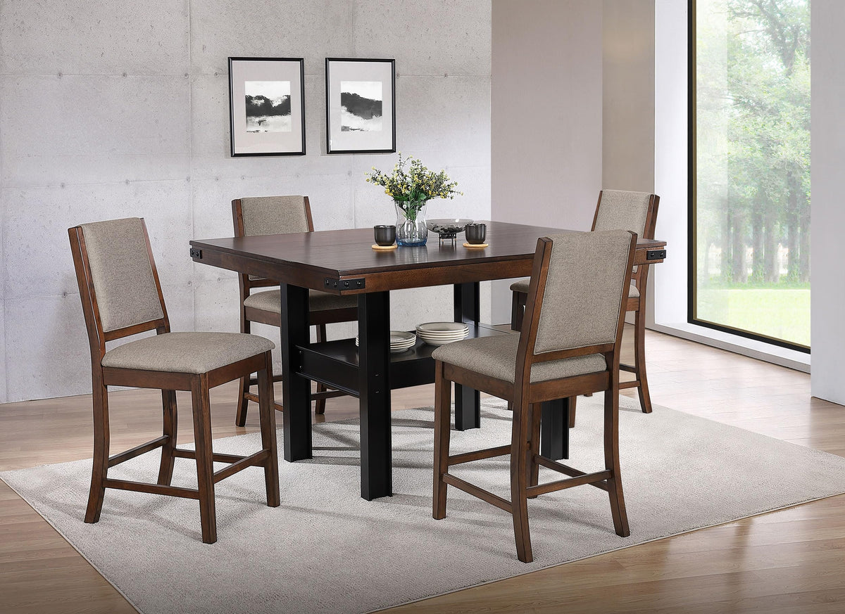 Coaster Home Furnishings Patterson 5-Piece Counter Height Dining Set Mango Oak