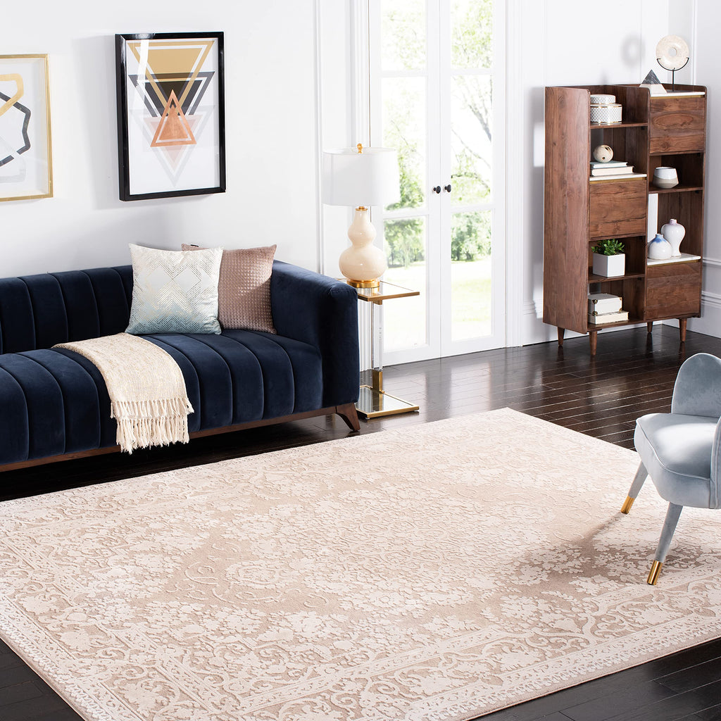 Safavieh Reflection Collection Area Rug - 10' X 14', Beige & Cream, Vintage Distressed Design, Non-Shedding & Easy Care, Ideal F