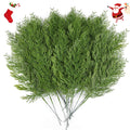 Hananona 40 Pcs Artificial Pine Sprigs Faux Greenery Stems Pine Picks Plastic Christmas Decor - DIY Holiday Accessories (40, Gre