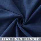 Navy Blue Long Curtains 120 Inch Length For Living Room Decor 2 Panels Rod Pocket Linen Draperies Semi Sheer Privacy Energy Efficient Dark Blue Curtains For Bedroom Sunroom Patio Door 52X120 Tall