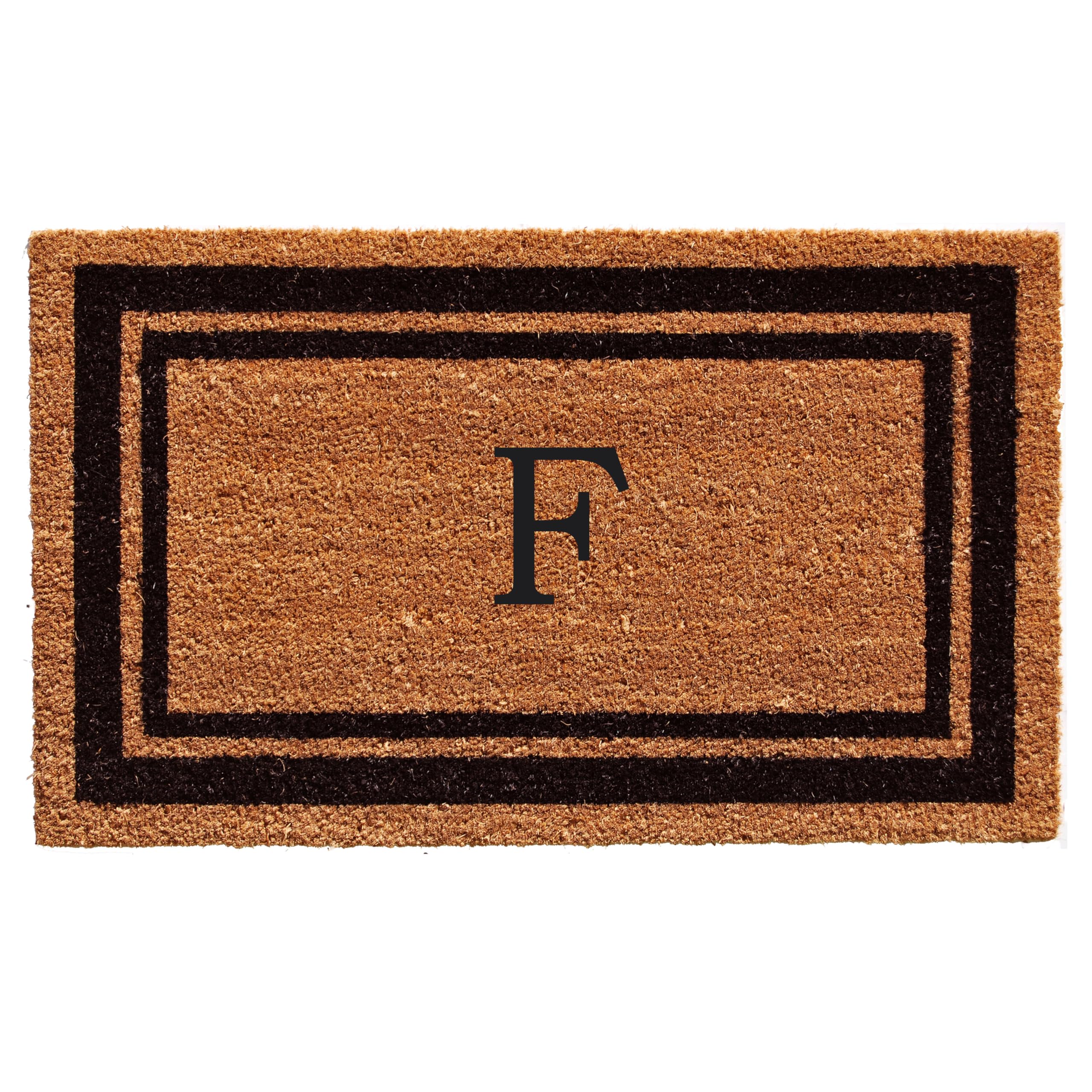 Calloway Mills 152961830F Black Border 18' X 30' Monogram Doormat, (Letter F)