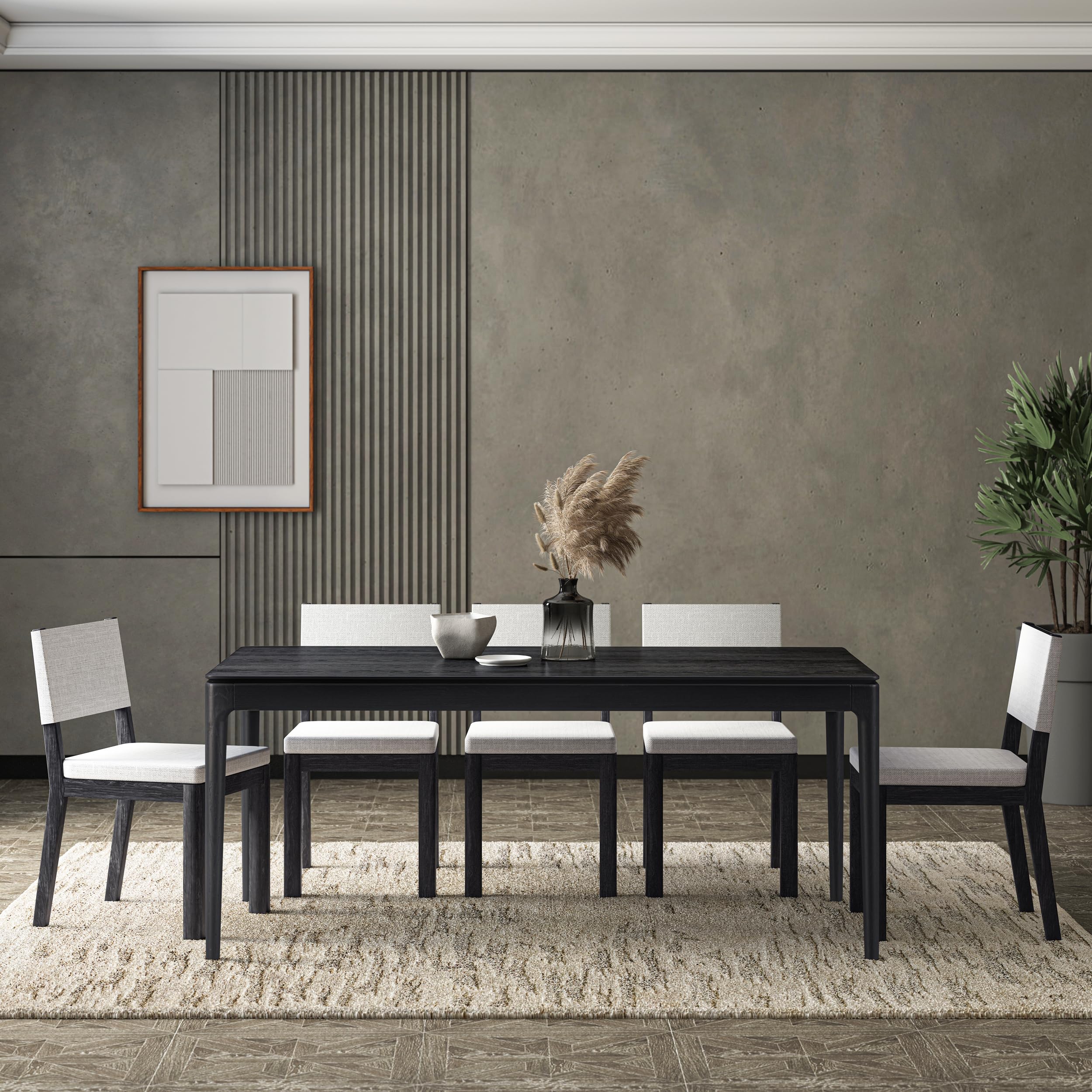 Ntc Mingle 71 Inch Modern Design, Rectangular Dinner Table For Dining Room, Living Room Furniture, Effortless Assembly, Burnt Bl