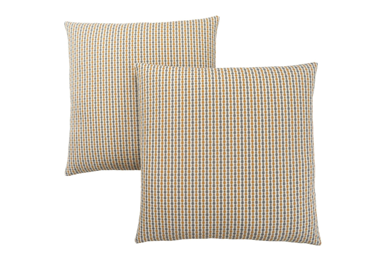 Monarch Specialties I 9235 Pillows, Set of 2, 18 X 18 Square, Insert Included, Decorative Throw, Accent, Sofa, Couch, Bedroom, Polyester, Gold, Grey