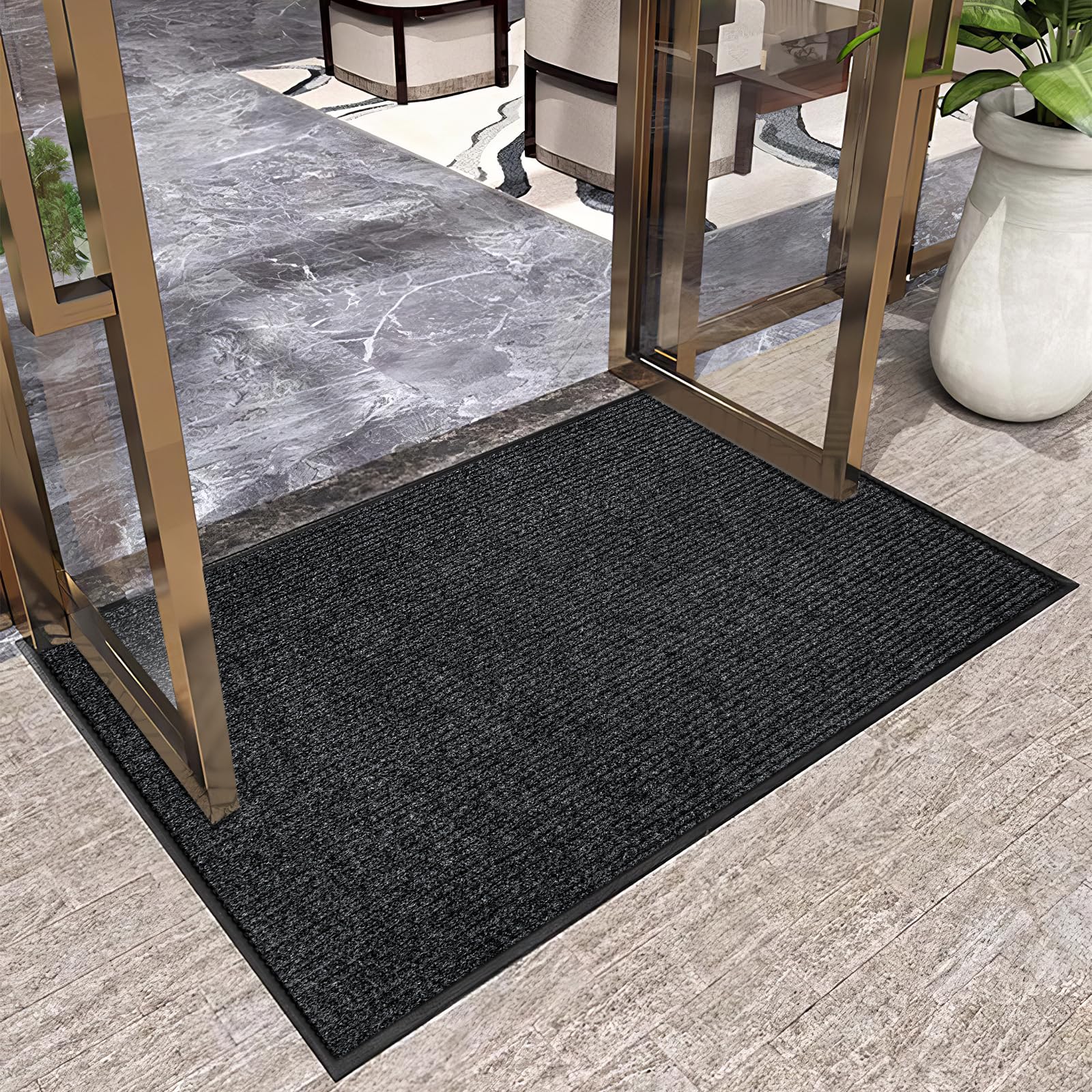 Vicwe Indoor Outdoor Door Mat, 3'X5' Heavy Duty Front Door Mat, Non-Slip Washable Doormats Entrance Mats, Dirt Resistant And Abs