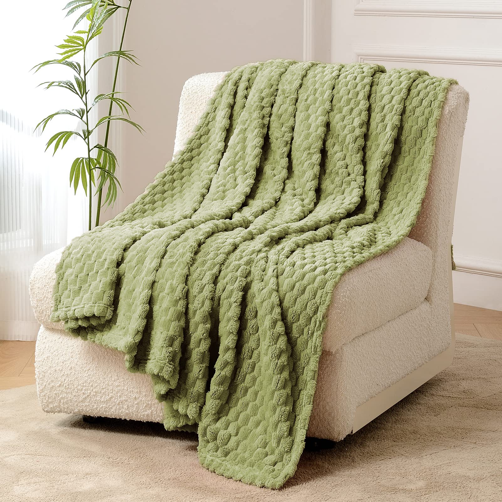 Fy Fiber House Fleece Throw Blanket For Couch 300Gsm Super Soft Plush Fuzzy Blankets Lap Blanket For Office Sofa, 50X60 Inches,