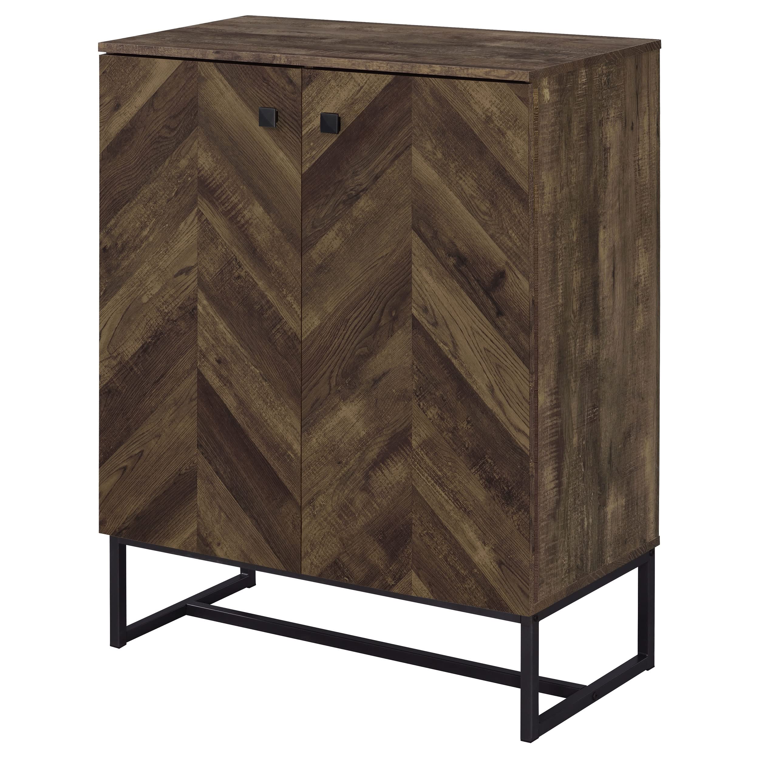 Coaster Home Furnishings Carolyn 2-Door Accent Cabinet Rustic Oak and Gunmetal