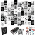 Artivo Black White Aesthetic Picture for Wall Collage 50 set 4x6, City Chic Wall Decor for Teen Girls, Aesthetic Posters, Black 