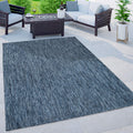 Solid Outdoor Rug For Patio Or Balcony Weatherproof In Mottled Blue, Size: 6'7' X 9'2'