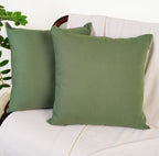 Rely+ Cotton Throw Pillow Covers 20X20 Inchs Set Of 2 Sage Green Decorative Zippered Cases For Couch Bedroom Sofa Farmhouse Livi