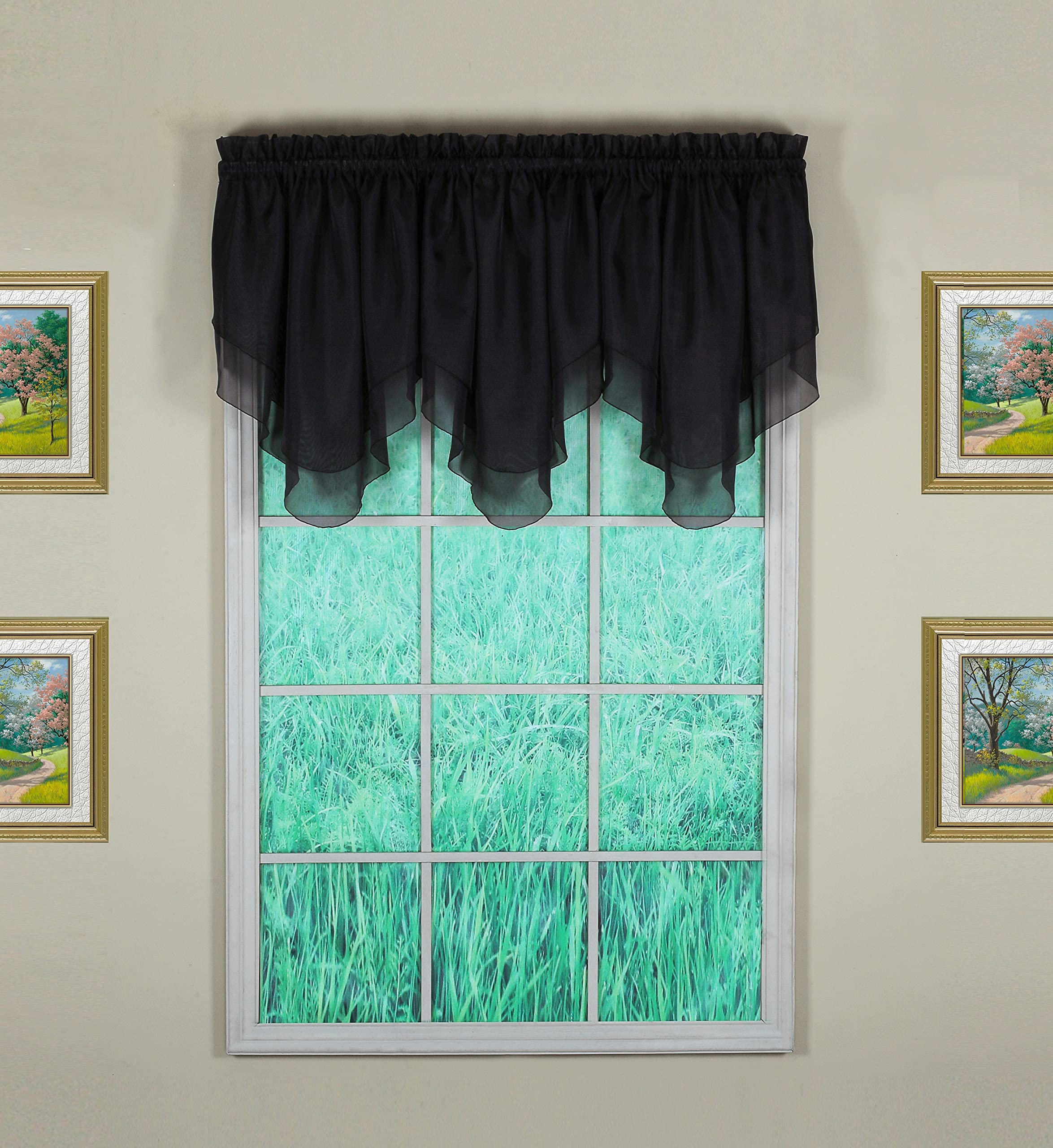 Today'S Curtain Emelia Original Voile Ascot 25', Black, 40' W X 25' L