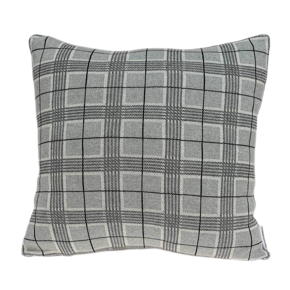 HomeRoots 100% Cotton Parkland Collection Qincy Transitional Grey Pillow Cover with Poly Insert