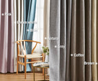 Faux Linen Blackout Curtain Fabric Sample Booklet, Sample Book Swatches, 20 Colors