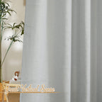 Nicetown Linen Light Gray Curtains For Living Room, Grommet Top Flax Linen Blend Semi Sheer Eclectic Drapes Privacy With Light Filtering For Kids Room/Bedroom, W52 X L84, 2 Pieces