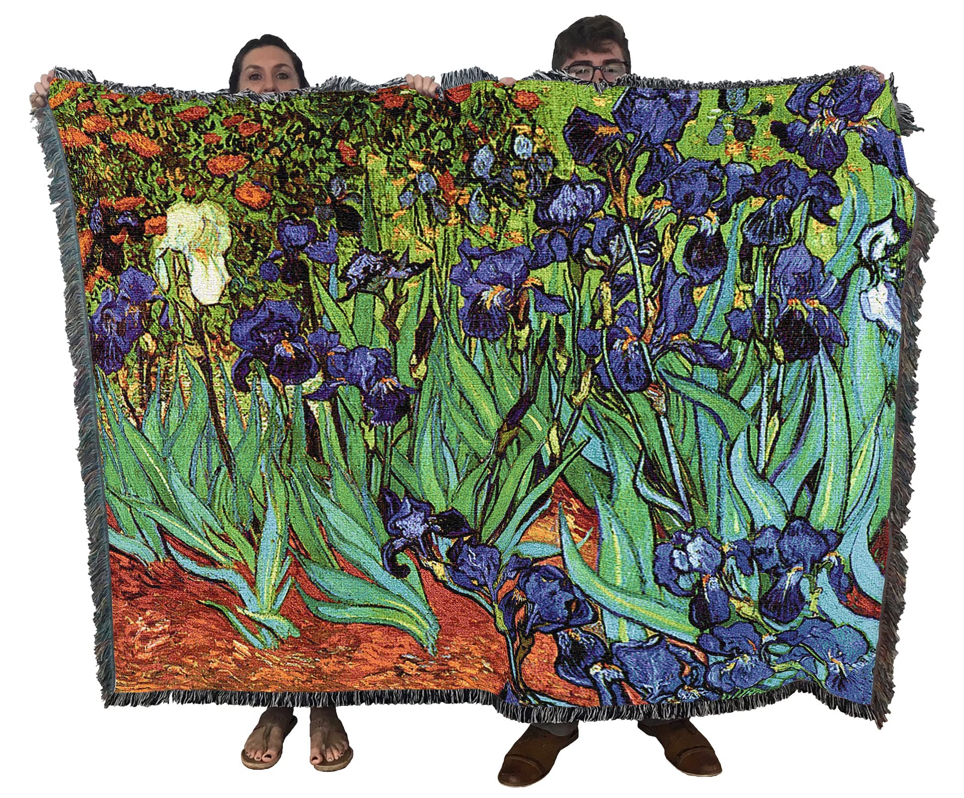 Pure Country Weavers Irises Blanket By Vincent Van Gogh - Fine Art Gift Tapestry Throw Woven From Cotton - Made In The Usa (72X5
