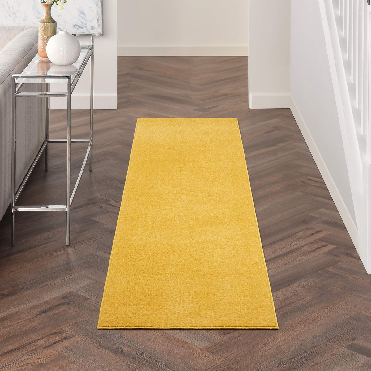 Nourison Essentials Indoor/Outdoor Yellow 2' X 6' Area Rug, Easy Cleaning, Non Shedding, Bed Room, Living Room, Dining Room, Backyard, Deck, Patio (2X6)