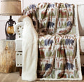 Carstens, Inc. Ultra Premium Super Soft Plush Sherpa Fleece Oversized Throw Blanket 54' X 68', Vintage Lodge