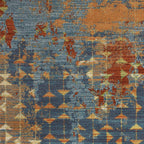 HomeRoots Polypropylene 3'x5' Blue Coral Machine Woven Abstract Triangular Strings Indoor Area Rug