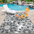 Lokhom Outdoor Rug For Patio, 5'X 8' Reversible Plastic Straw Area Rugs Mat, Waterproof Mat For Camper Indoor Outdoor Carpet For
