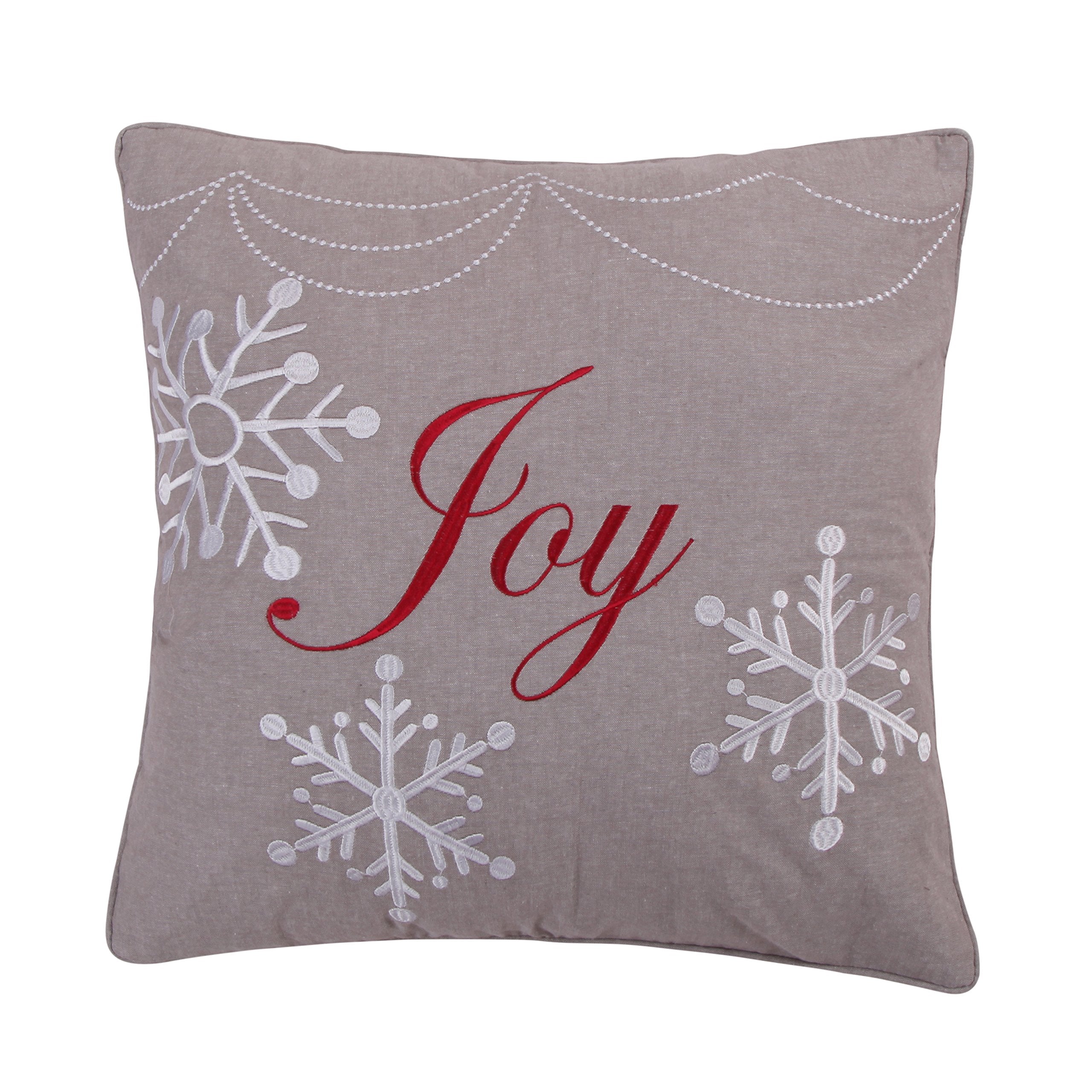 Levtex Home - Silent Night - Decorative Pillow (20X20In.) - Joy - Silver, Red And White