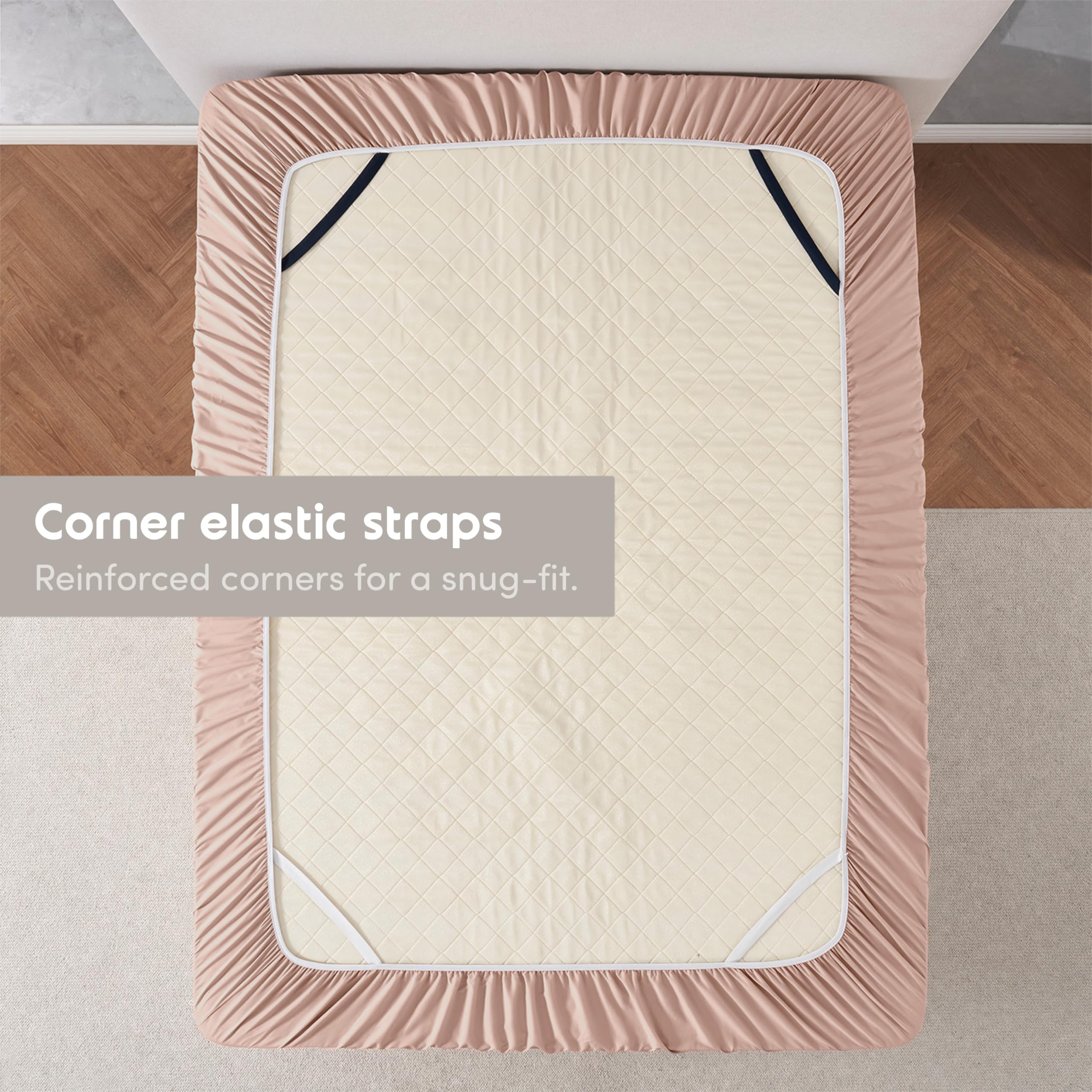 Nestl Peach Beige California King Deep Pocket Sheet - 1800 Microfiber California King Bed Sheet Fitting Up To 24 Inch Mattress