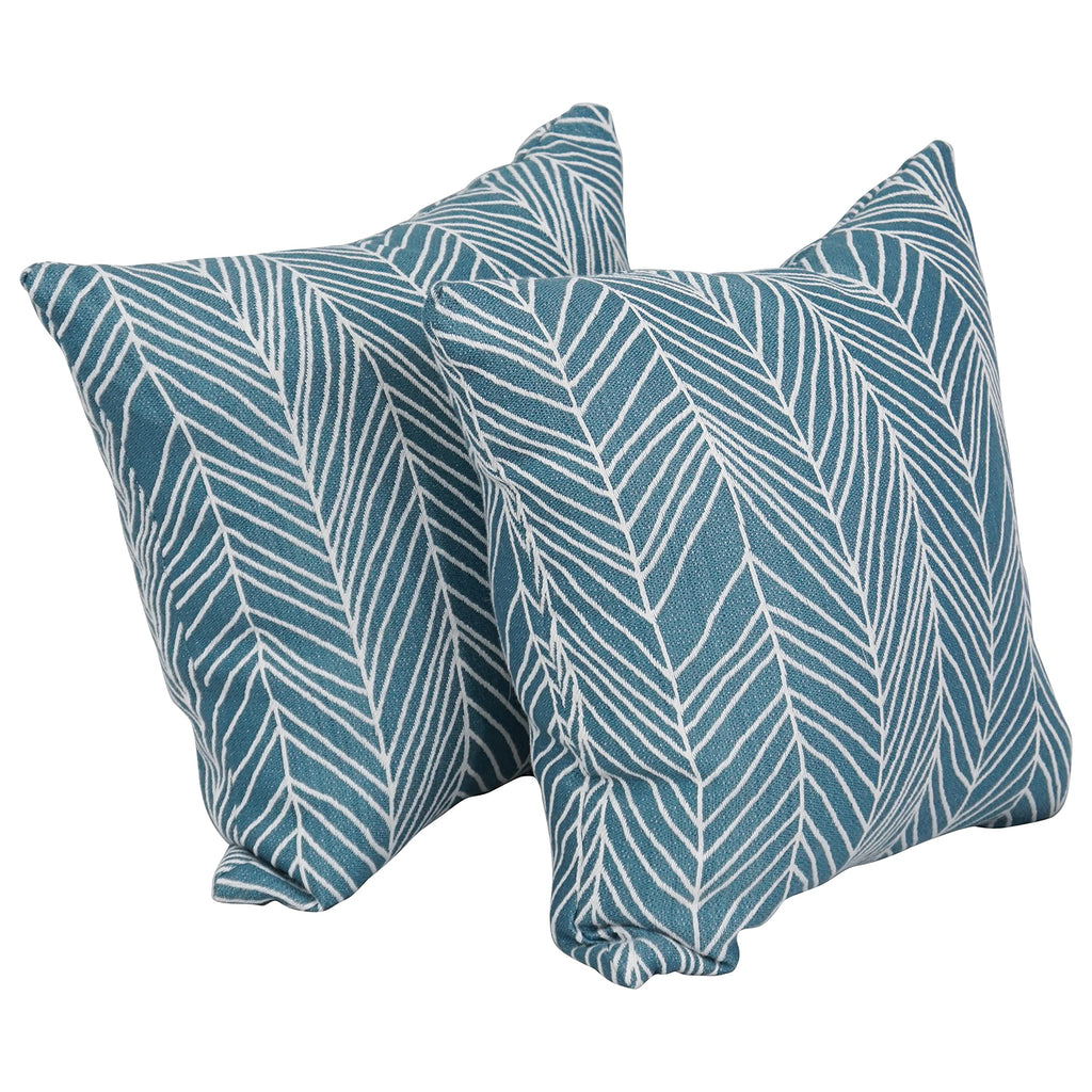 Blazing Needles Square Polyester Jacquard Throw Pillows, 17", Demeter Caspia 2 Count