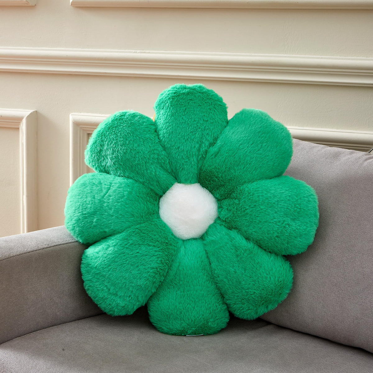 Ailive 17.7In Cute Forest Lime Green Daisy Flower Shaped Kids Throw Pillow Flower Throw Pillow Floor Pillow Cushion Sunflower Pi