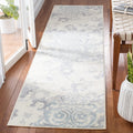 SAFAVIEH Adirondack Collection Runner Rug - 22 x 9, Ivory & Grey, Floral Glam Damask Distressed Design, Non-Shedding & Easy Ca