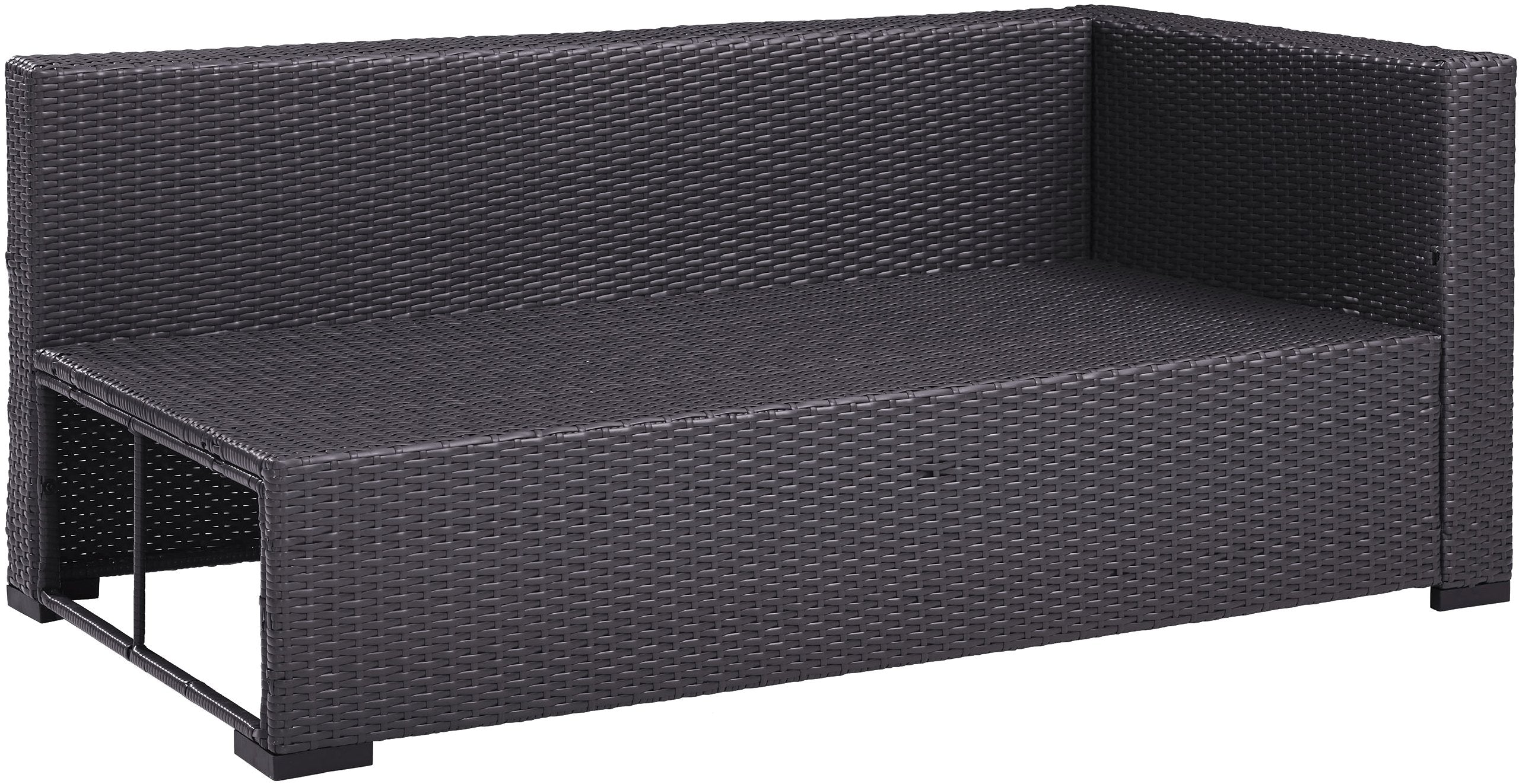 Crosley Furniture Biscayne Outdoor Sectional Loveseat, 2-Person Wicker Patio Couch for Deck, Backyard, Brown with Mist Cushions