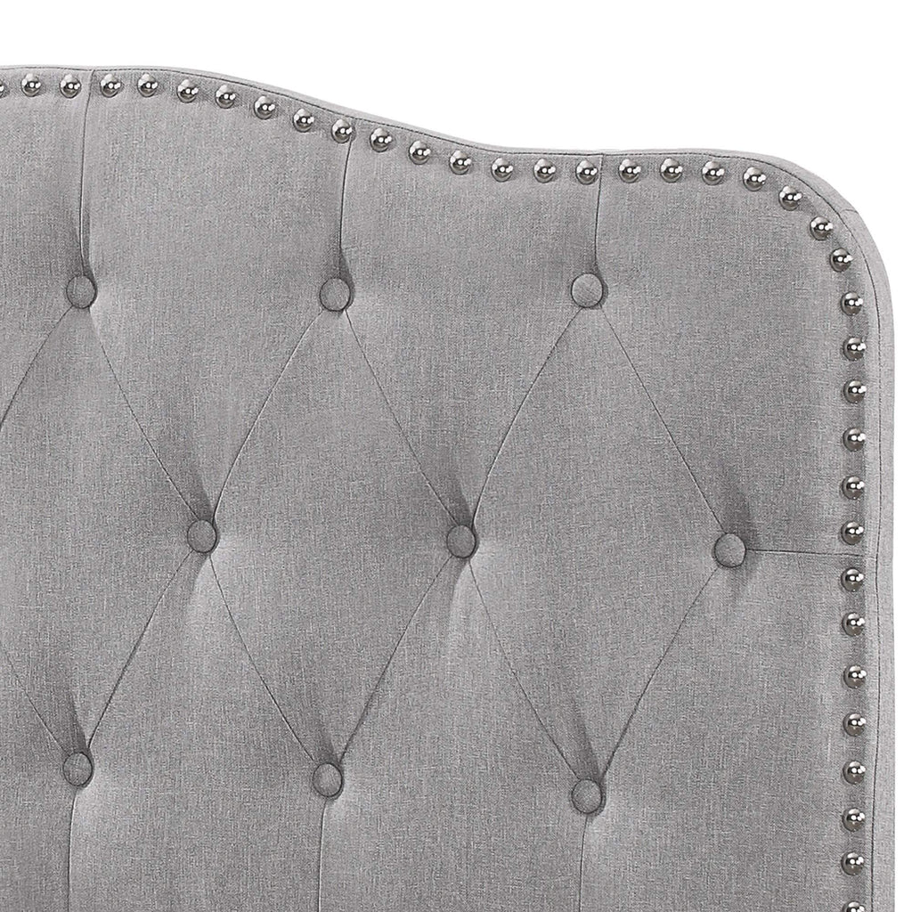 Best Quality Furniture -Hb Queen/Full Size Headboard Only Smoke Grey Fabric Finish
