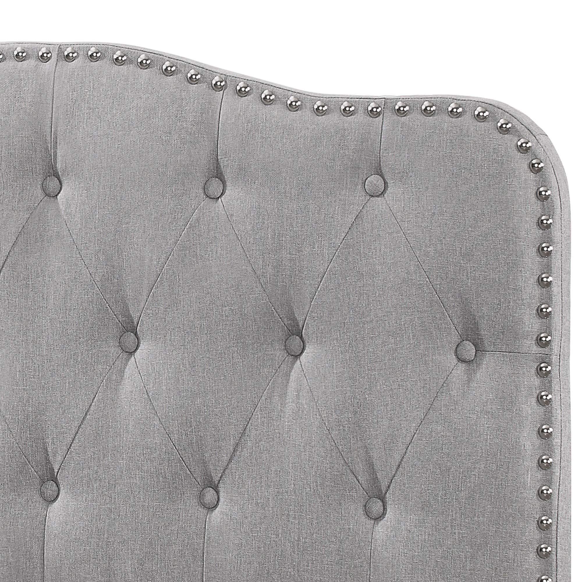 Best Quality Furniture -Hb Queen/Full Size Headboard Only Smoke Grey Fabric Finish