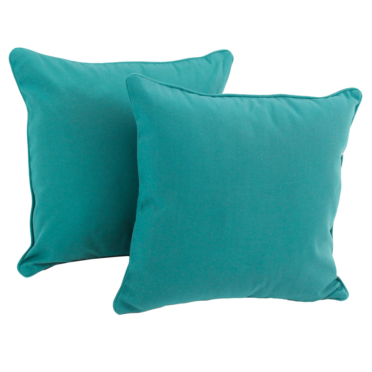 Blazing Needles Corded Microsuede Square Throw Pillow, 18&quot;, Aqua Blue 2 Count