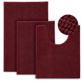 Urvoix Bathroom Rugs Set - 3 Pieces Ultra Soft Non-Slip Bath Mats, Chenille Absorbent Bath Rugs For Bathroom, Tub And Shower (Bu