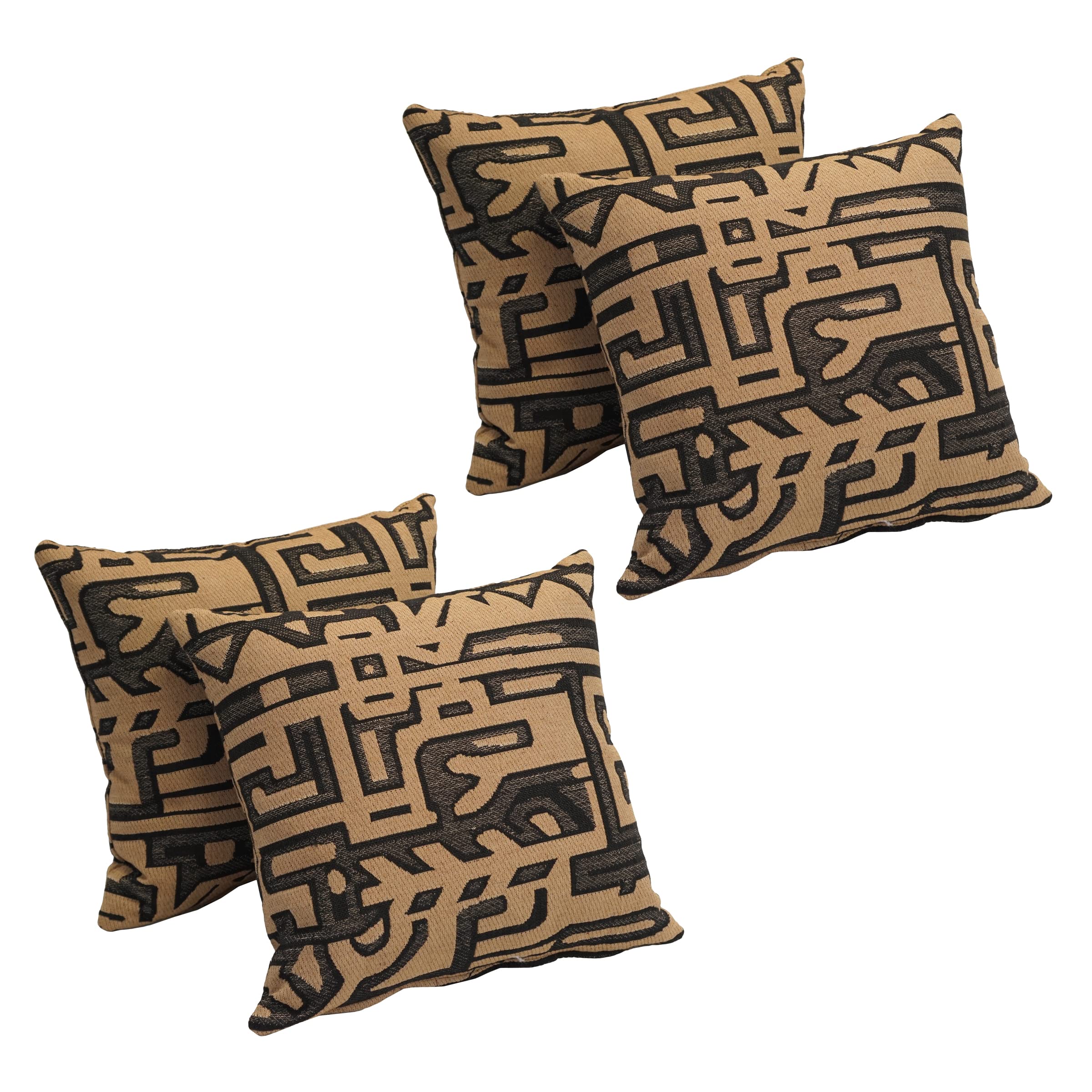 Blazing Needles Tapestry Throw Pillow, 17", Kilimanjaro 4 Count