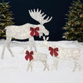 Best Choice Products 2D Moose Family Outdoor 3pc Christmas Yard D  cor, 4ft Lighted Set Prelit All-Weather w/ 195 LEDs, Ground S