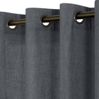 Koufall Dark Grey Curtains For Bedroom 84 Inch Length 2 Panels Set,Sheer Linen Bronze Not Black Grommet Light Fitering Thick Gra