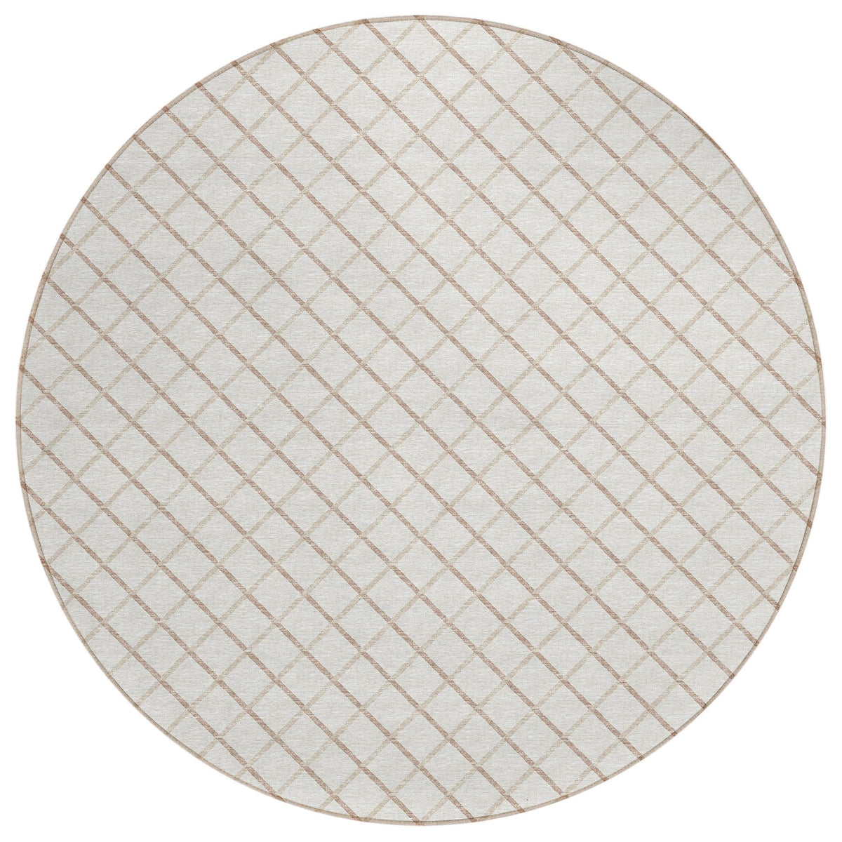 Dalyn Rugs York Yo1 Ivory 6' X 6' Indoor Outdoor Round Rug, Easy Clean, Machine Washable, Non Shedding, Bedroom, Living Room, Dining Room, Kitchen, Patio Rug