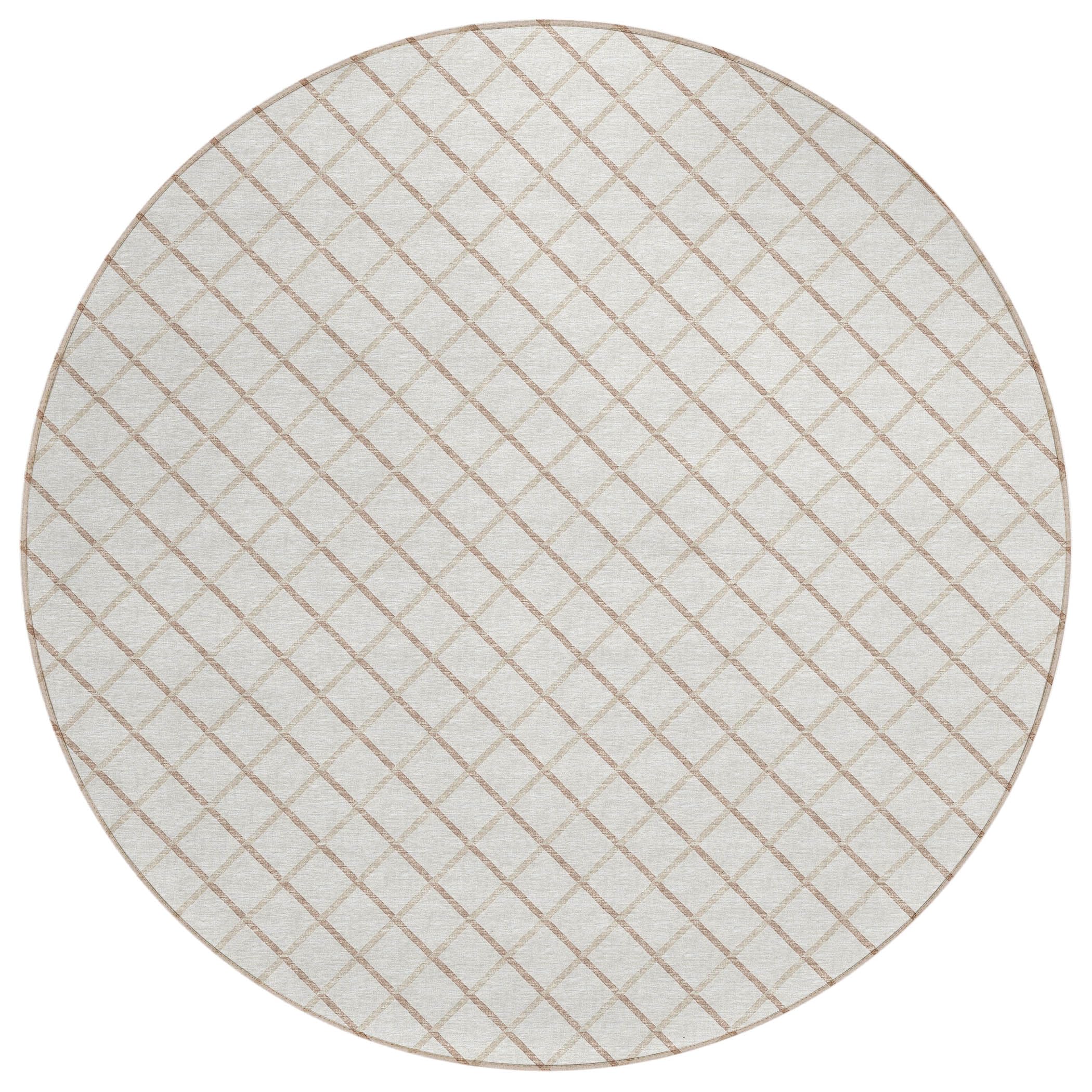 Dalyn Rugs York Yo1 Ivory 6' X 6' Indoor Outdoor Round Rug, Easy Clean, Machine Washable, Non Shedding, Bedroom, Living Room, Dining Room, Kitchen, Patio Rug