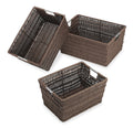 Whitmor Rattique Java Set of 3 Pieces Storage Baskets -Small (8.5x11.4x5.5), Medium (9.8x13x6) and Large (11.4x14.6x6.5)