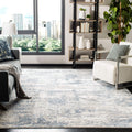 SAFAVIEH Amelia Collection Area Rug - 9' Square, Ivory & Blue, Modern Abstract Design, Non-Shedding & Easy Care, Ideal for High 