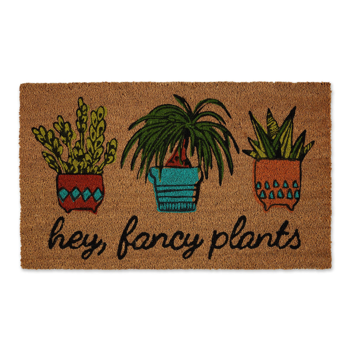 Dii Floral Design Collection Natural Coir Doormat, 17X29, Fancy Plants