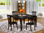 East West Furniture PFAN5-CAP-W 5 Piece Modern Dining Table Set Includes a Square Wooden Table with Butterfly Leaf and 4 Dining Room Chairs, 54x54 Inch, Cappuccino