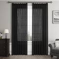 Joywell Primitive Linen Pinch Pleated Curtains 102 Inch Long,Back Tab Clip Rings Semi Sheer Light Filtering Drapes With Hooks Pr