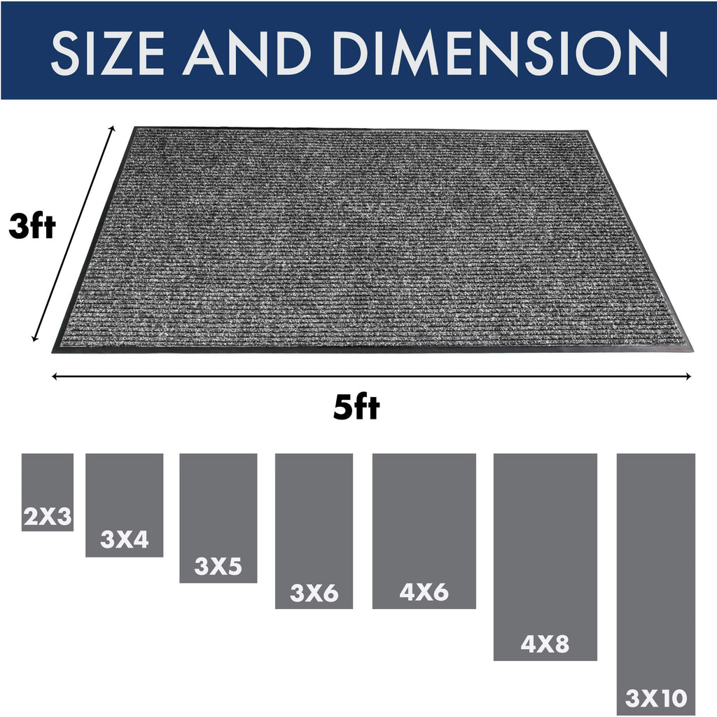 Notrax - 117S0035Gy 117 Heritage Rib Entrance Mat, For Home Or Office, 3'X5', Gray