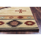 Rizzy Home Alora Decor Ryder 3' X 5' Tribal Khaki/Brown/Burgundy/Sage Hand-Tufted Area Rug