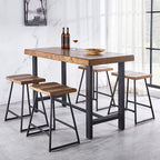Steve Silver Landon Counter Stool, Rustic, Iron Base, Set of 2 Chairs, Brown, 18'' x 14'' x 25'',