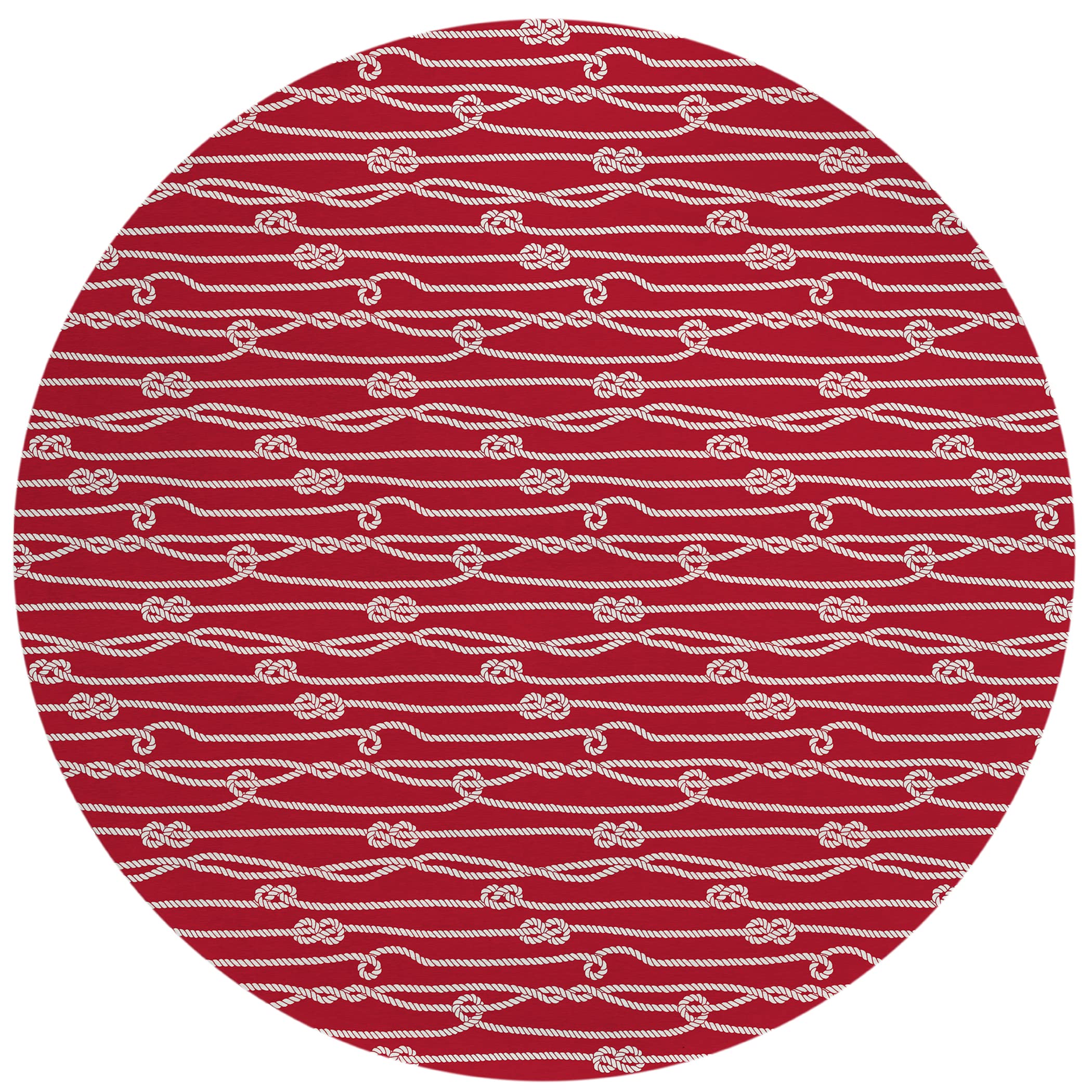 Addison Rugs Harpswell Ahp37 Ruby 8' X 8' Indoor Outdoor Round Rug, Easy Clean, Machine Washable, Non Shedding, Bedroom, Living Room, Dining Room, Kitchen, Patio Rug