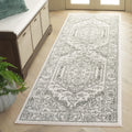 SAFAVIEH Adirondack Collection Runner Rug - 26 x 8, Ivory & Green, Geometric Design, Ideal for High Traffic Areas in Entryway,